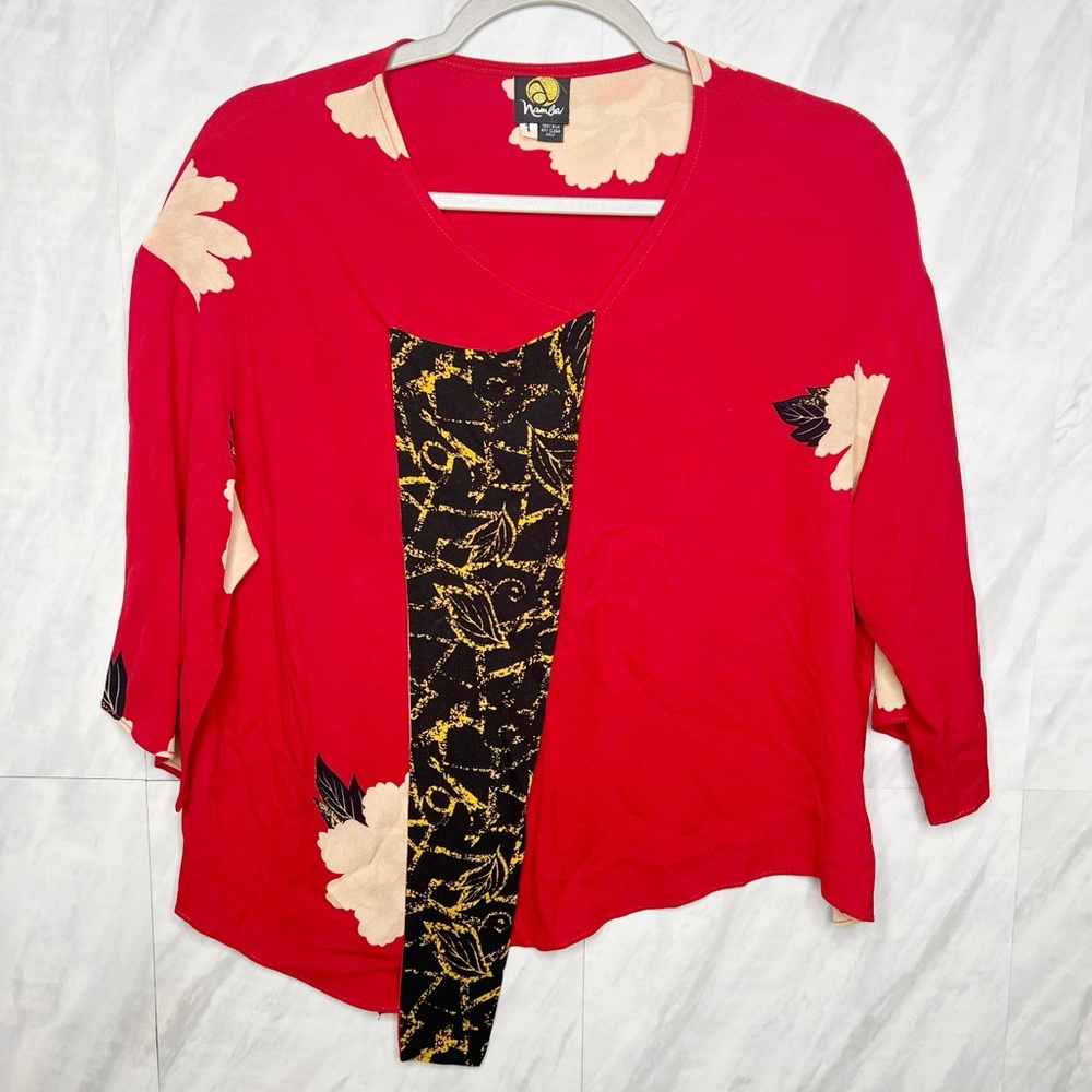 Anne Namba Silk Asymmetrical Blouse 1/Small